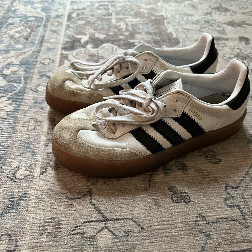 Adidas Samba White Black Gum Sole Sneakers